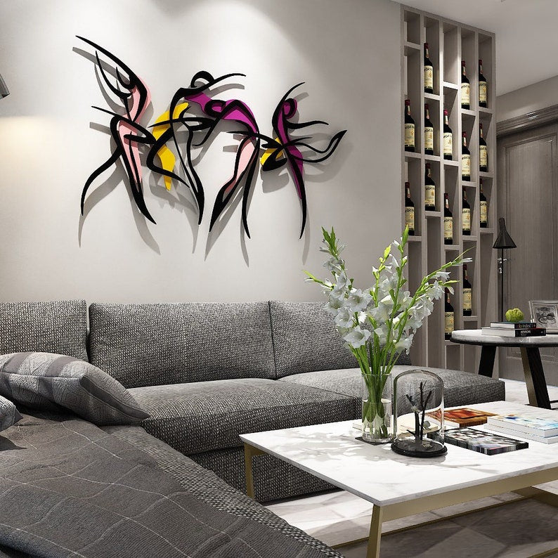 (Exclusive) - Free Spirit Metal Wall Modern Abstract Metal Wall Art – Contemporary Dancer Design for Stylish Home Decor