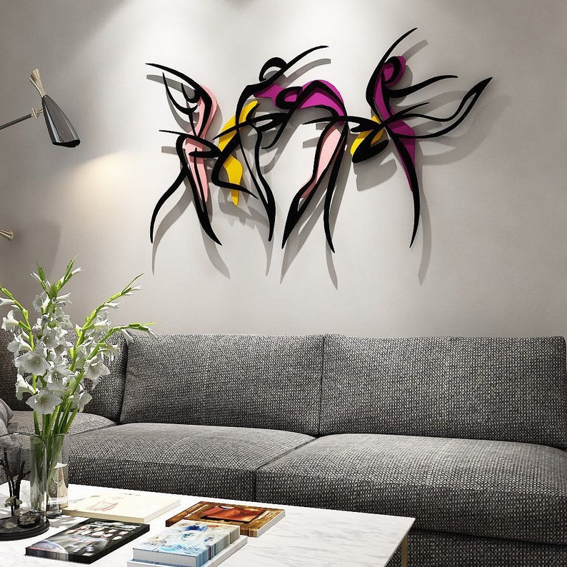(Exclusive) - Free Spirit Metal Wall Modern Abstract Metal Wall Art – Contemporary Dancer Design for Stylish Home Decor