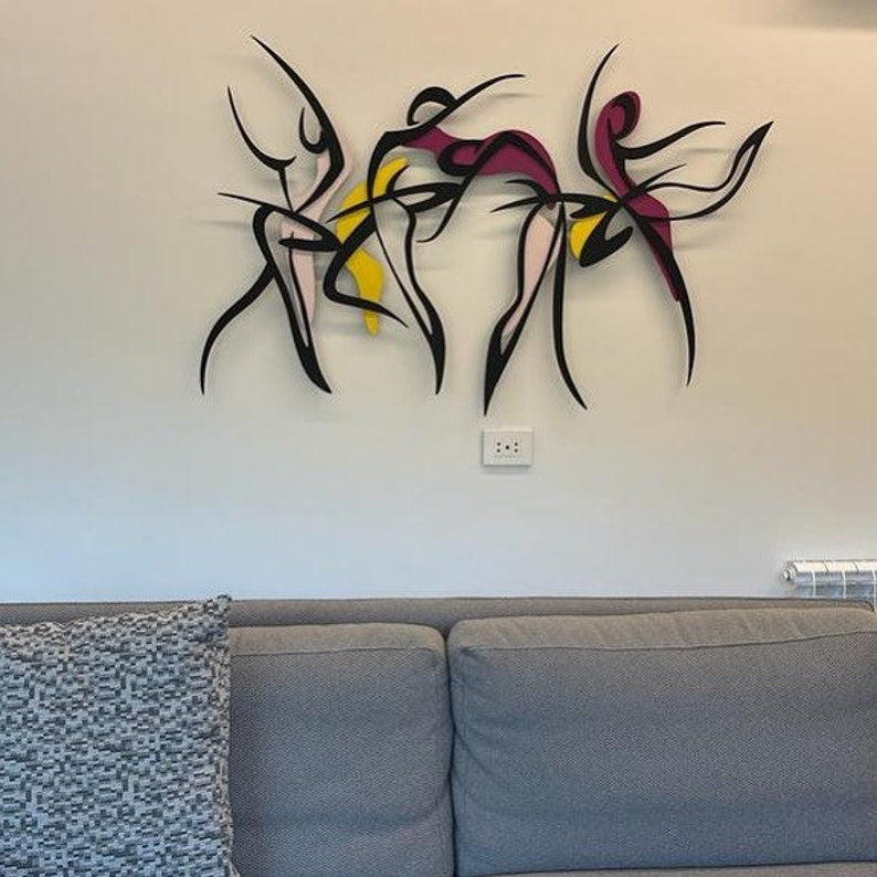 (Exclusive) - Free Spirit Metal Wall Modern Abstract Metal Wall Art – Contemporary Dancer Design for Stylish Home Decor