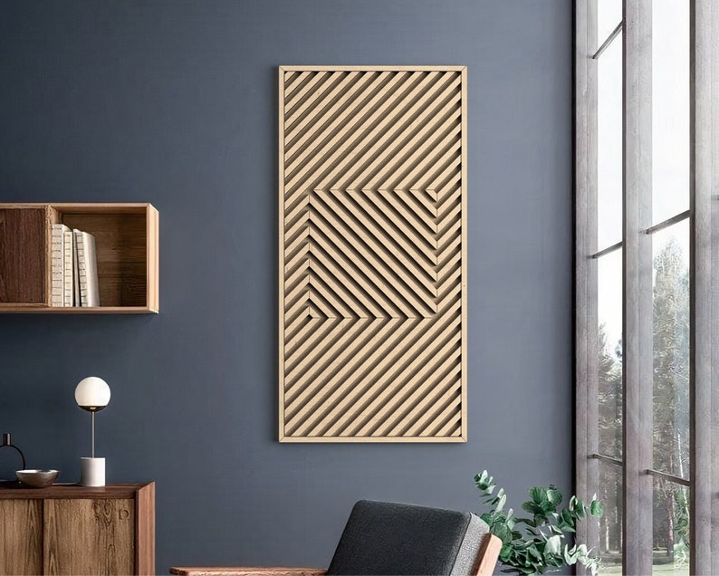 Modern Geometric Wooden Wall Art for Contemporary Interiors | Newly Designed Geometrical Wood Wall Art Natural Wood