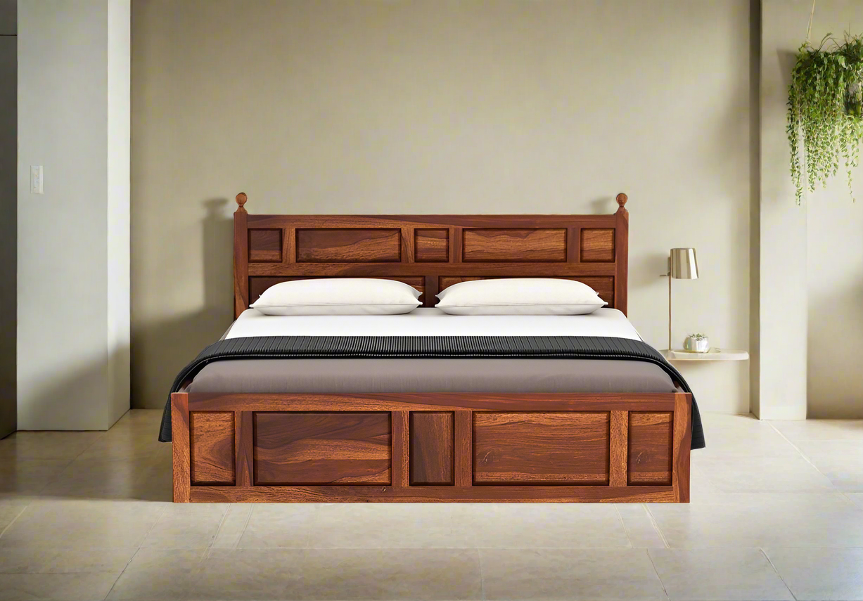 King Size Cot Wood Design Premium Solid Wood King Size Double Bed