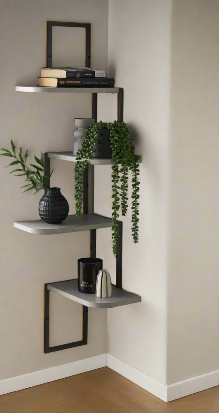 Modern Imported Corner Wall Shelf for Stylish Home Décor and Space Saving | Modern Corner Wall Shelf with Metal Frame - Stylish Space-Saving Storage Solution