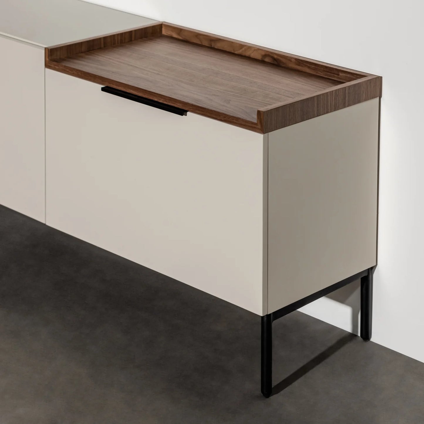 Modern Minimalist TV Cabinet with Storage - Sleek Media Console in Neutral Finish and Wooden Accents