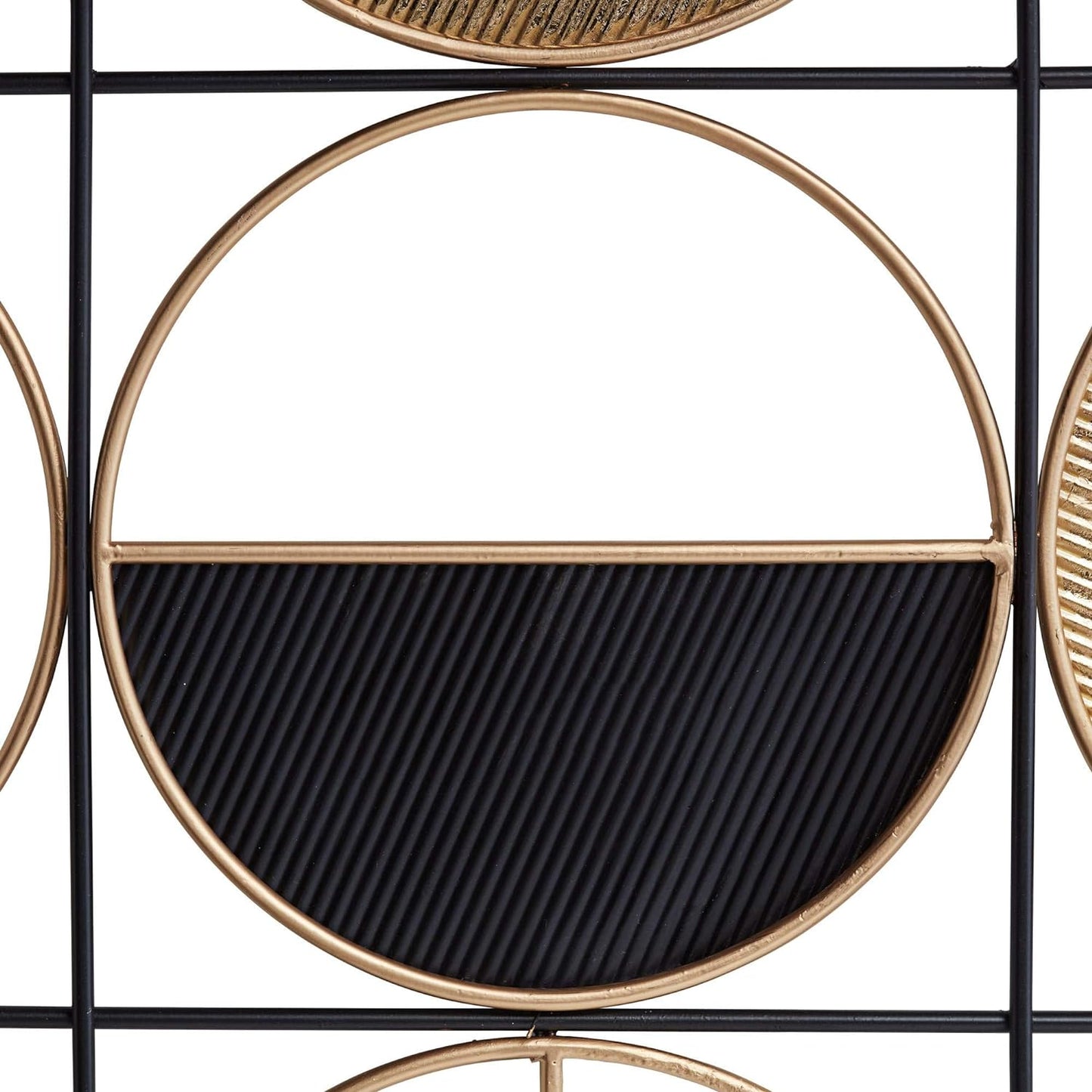 Rectangular Wall Half Circle Multi-Color Metal Wall Art
