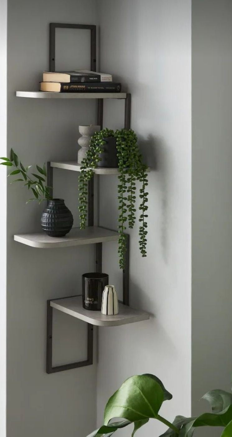 Modern Imported Corner Wall Shelf for Stylish Home Décor and Space Saving | Modern Corner Wall Shelf with Metal Frame - Stylish Space-Saving Storage Solution