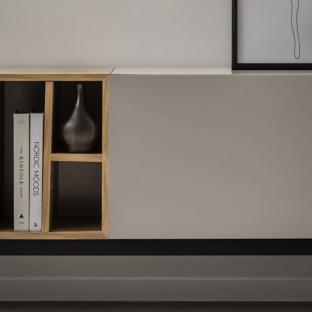 Modern Minimalist TV Cabinet with Storage and Decorative Display | Stylish Modern TV Cabinet with Ample Storage and Decorative Display Space