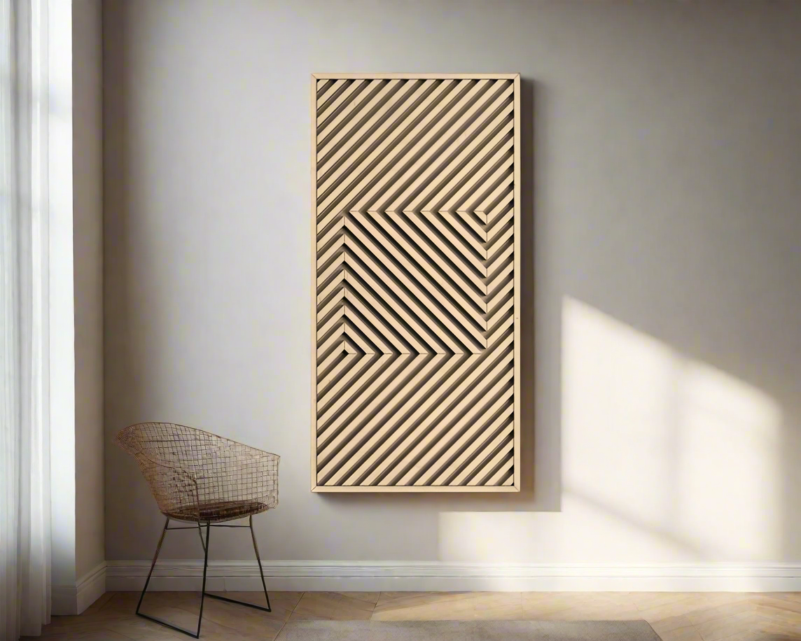 Modern Geometric Wooden Wall Art for Contemporary Interiors | Newly Designed Geometrical Wood Wall Art Natural Wood