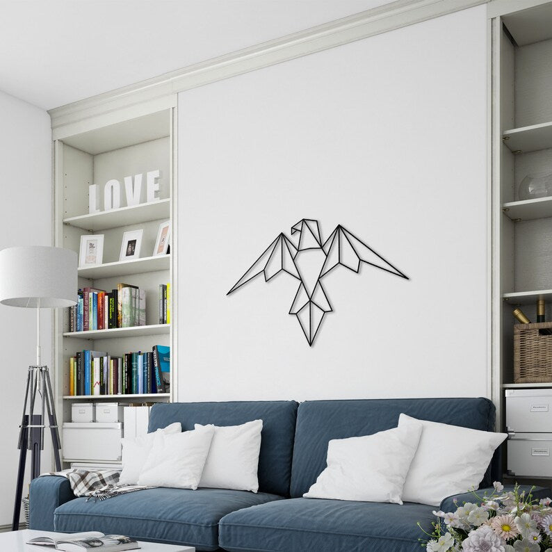 Geometric Metal Bird Wall Art – Modern Minimalist Decor for Living Rooms and Offices | Eagle Line Art, Animal Art Decor, Eagle Symbol Icon. Wall Art Decor
