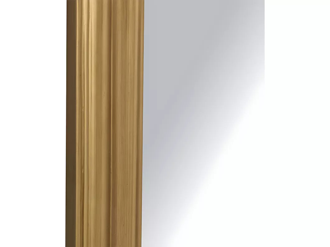 Elegant full-length gold mirror with decorative carved frame, adding sophistication to any living space or bedroom.