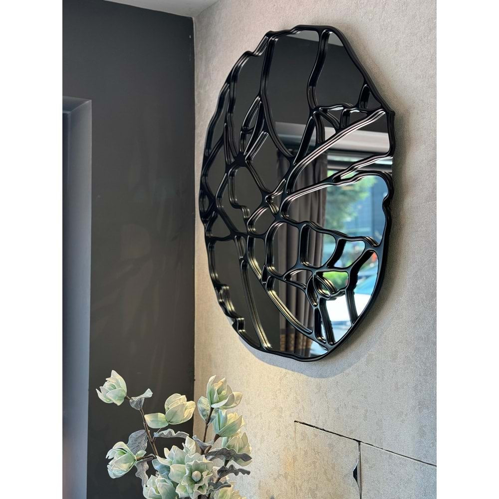 Luxury Abstract Face Wall Mirror with Gold Frame – Modern Decorative Accent for Living Room & Hallway