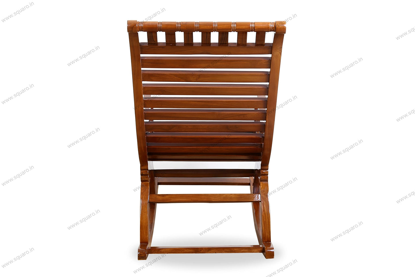 Pure Sagwan Wood Rocking Chair | Rolling Chair In Walnut Colour Polish.