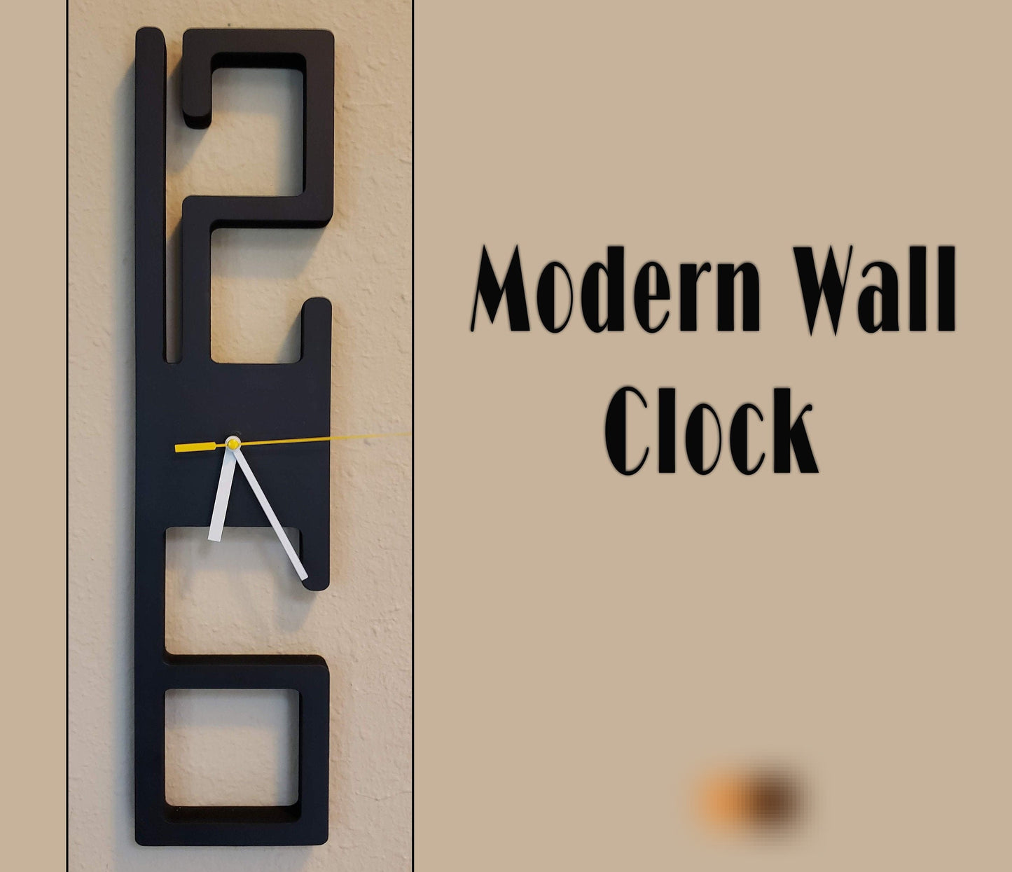Simplistic Design Metal Wall Clock (Black)