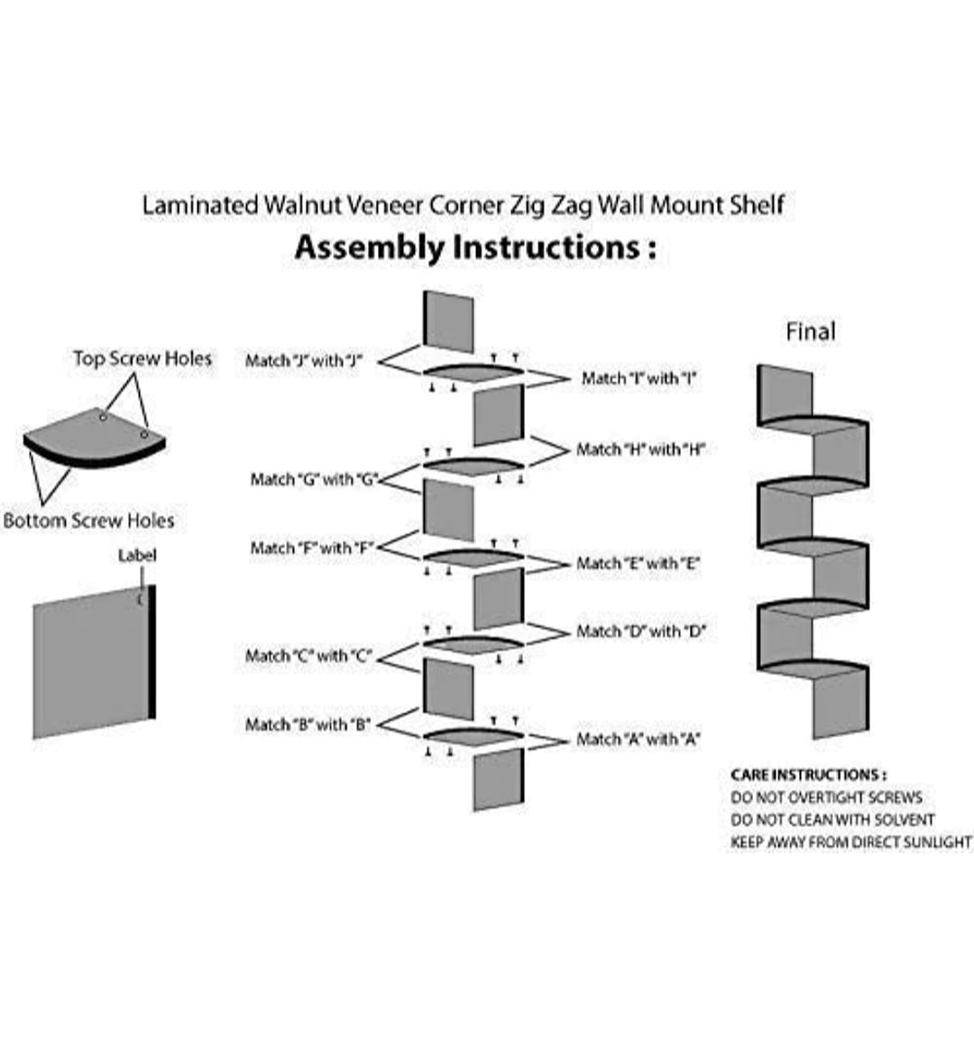 Wooden Wall Shelves Corner Hanging Shelf 5 Tiers - Modern Corner Wall Shelf – Space-Saving Brown Black Floating Shelf for Home Décor and Storage