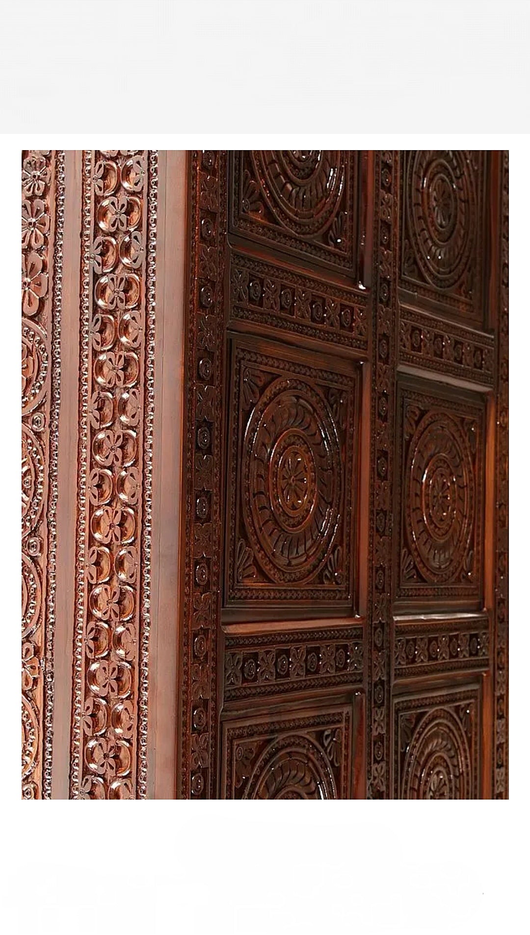 Large Wooden Carved Designer Swing (Jhoola) with Brass Chain Decor