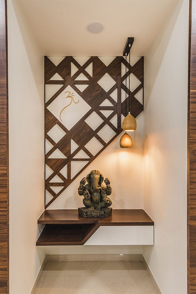 Modern Design Teak Wood Pooja Temple, Mandir for Home and Office
