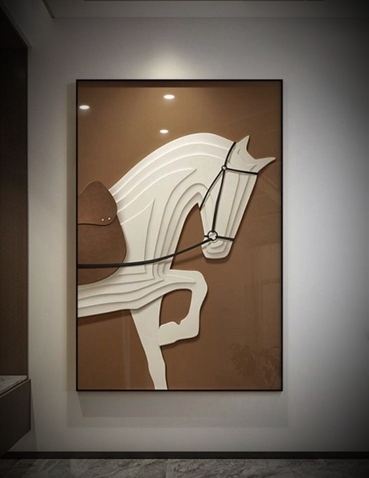 Elegant Horse 3-D Wall Art - Modern Minimalist Wall Decor