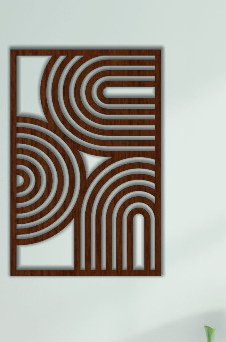 Geometric Wood Wall Art Panel Wall Art Design Modern Wood Art Minimal All Zed black Colour (Set of 3)
