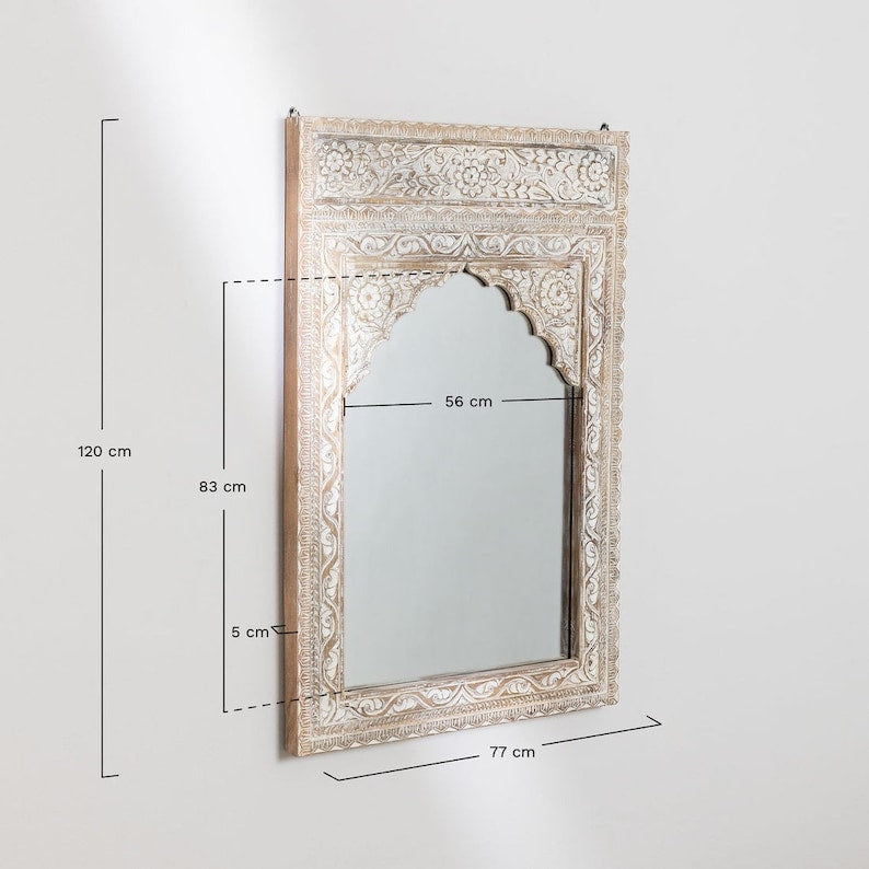 Enhance Your Home Decor with This Carved Wooden Jharokha Mirrors