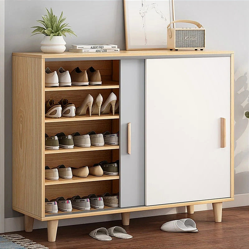 Minimalist Wood Shoe Rack Organizer Shelf