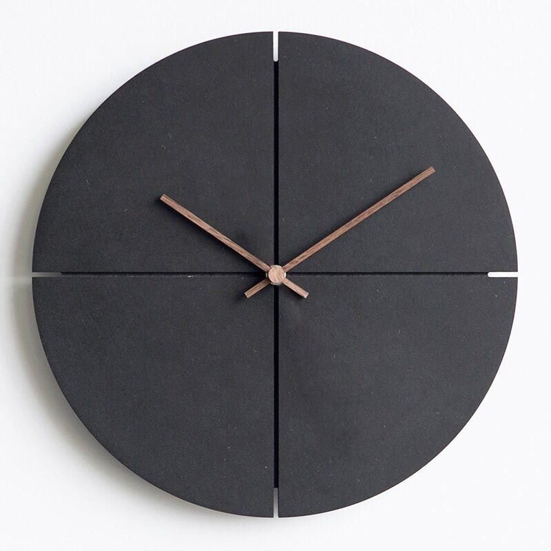 4 Partition Minimalist Designer Zed Black Wall Clock
