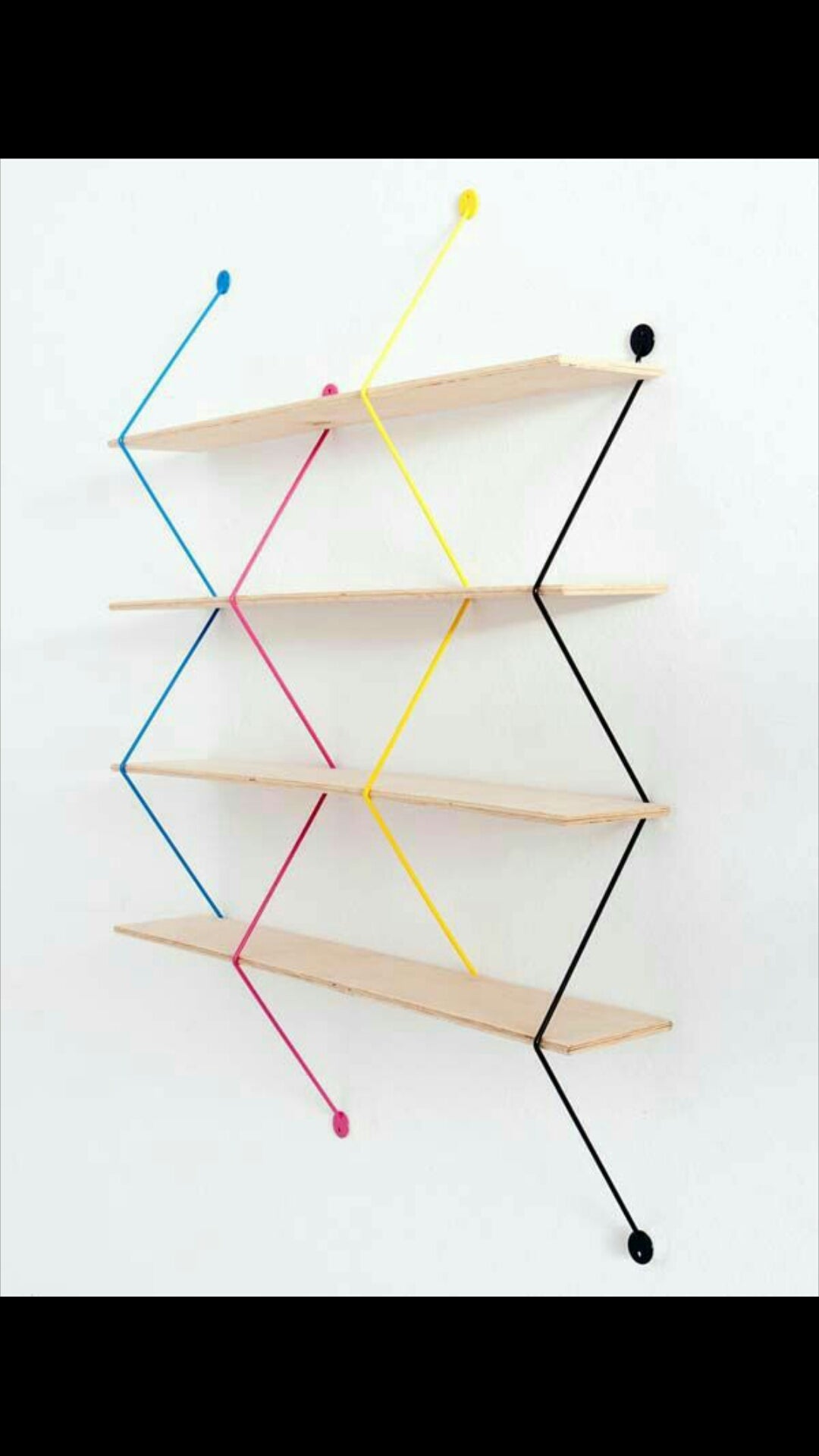 Colorful Geometric Wall Shelf - Modern Minimalist Storage Solution