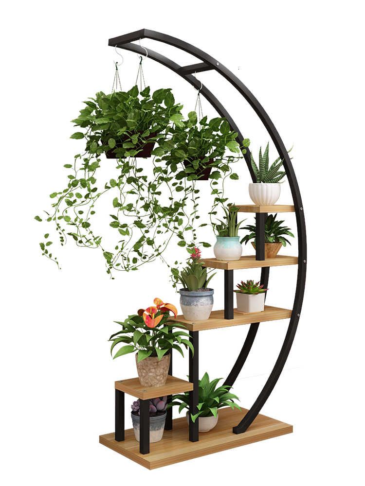 Modern Multi-Tier Plant Stand with Arch Design for Hanging and Potted Plants