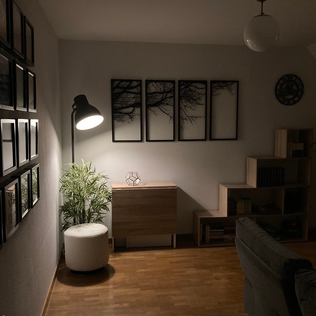 Metal Wall Art Decor, 4 Panels Tree of Life Decor, Metal Tree Decoration, Metal Wall Hangings, Tree Sign, Home Decor (72×36)