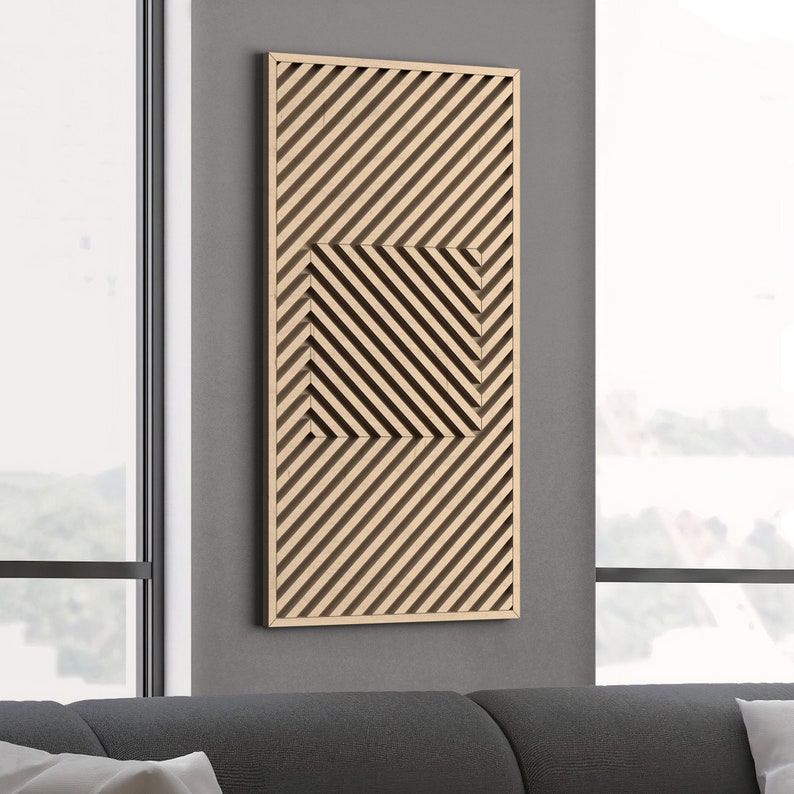 Modern Geometric Wooden Wall Art for Contemporary Interiors | Newly Designed Geometrical Wood Wall Art Natural Wood