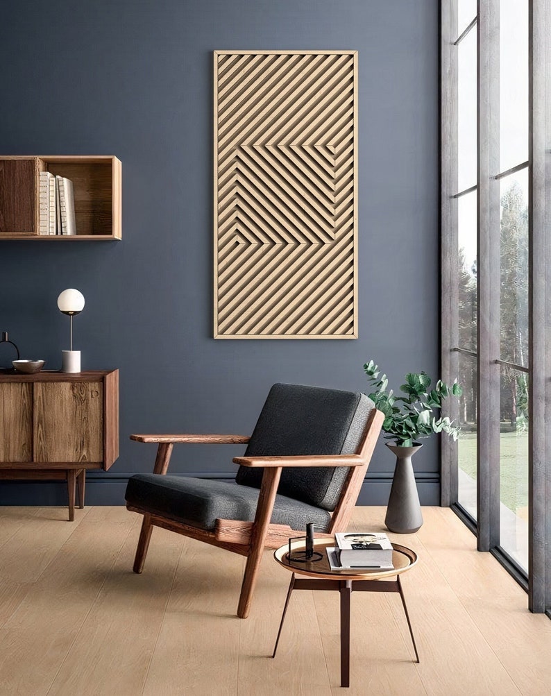 Modern Geometric Wooden Wall Art for Contemporary Interiors | Newly Designed Geometrical Wood Wall Art Natural Wood