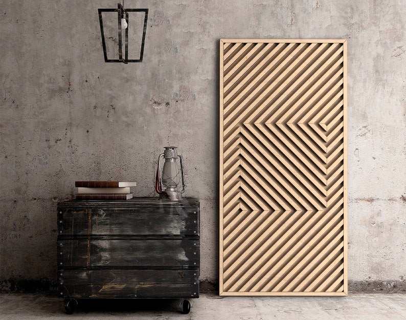 Modern Geometric Wooden Wall Art for Contemporary Interiors | Newly Designed Geometrical Wood Wall Art Natural Wood