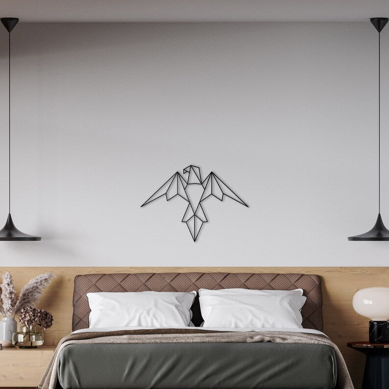 Geometric Metal Bird Wall Art – Modern Minimalist Decor for Living Rooms and Offices | Eagle Line Art, Animal Art Decor, Eagle Symbol Icon. Wall Art Decor