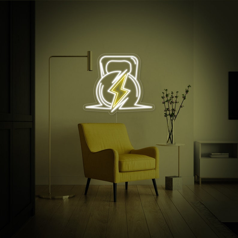 Kettlebell Fitness Neon Sign, Gym Fitness Workout Decor