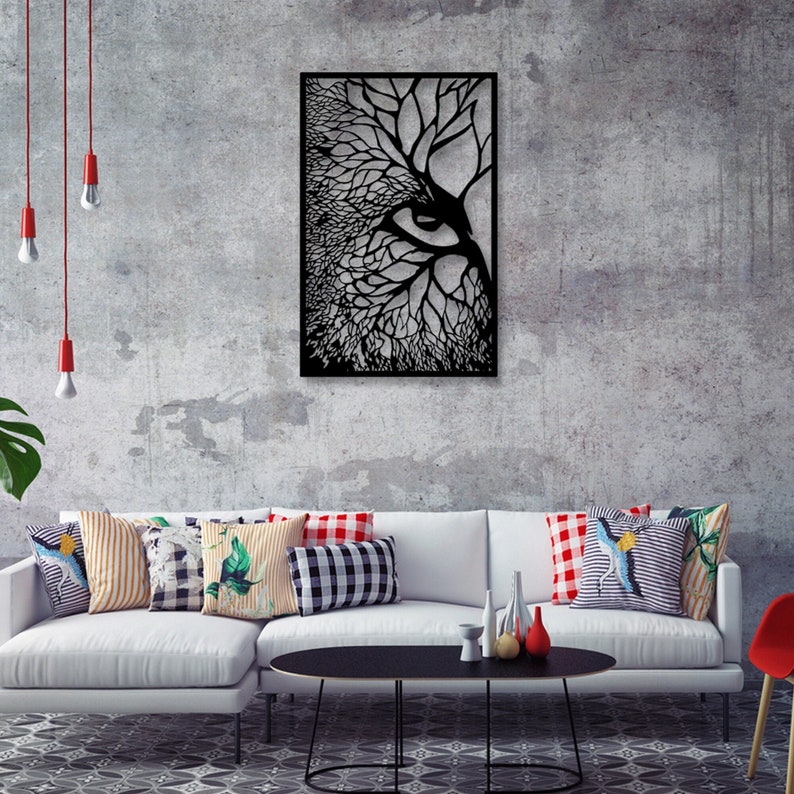 Abstract Eagle Metal Wall Art - Modern Nature-Inspired Wall Decor for Living Room or Office | Live Eye Metal Wall Art, Metal Wall Decor, Metal Wall Art, Tree Of Live (36×24)