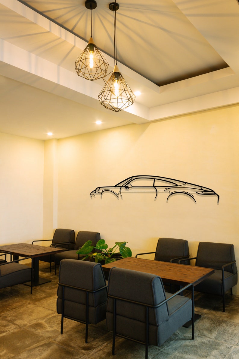 Minimalist Porsche Metal Car Wall Art for Modern Home Decor | Porsche Sports Car Metal Wall Art Decor, Metal Wall Art, Metal Wall Decor, Automotive(24×8)