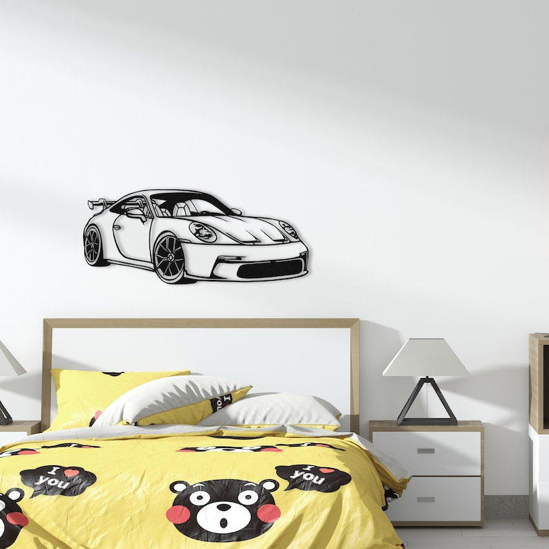 Modern Porsche Metal Sports Car Wall Art – Sleek Decor for Office, Garage, or Living Room | Porsche Sports Car Metal Wall Art Decor, Metal Wall Art, Metal Wall Decor, Automotive(48×20)