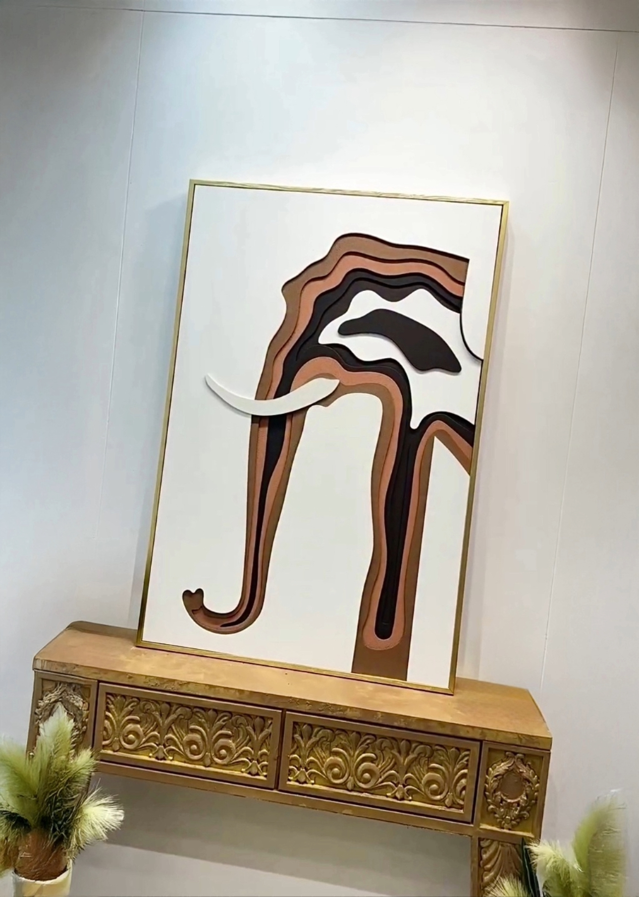 Handmade 3D Elephant Wall Art | Layered Abstract Wooden Painting | Luxury Wall Décor for Living Room & Hallway