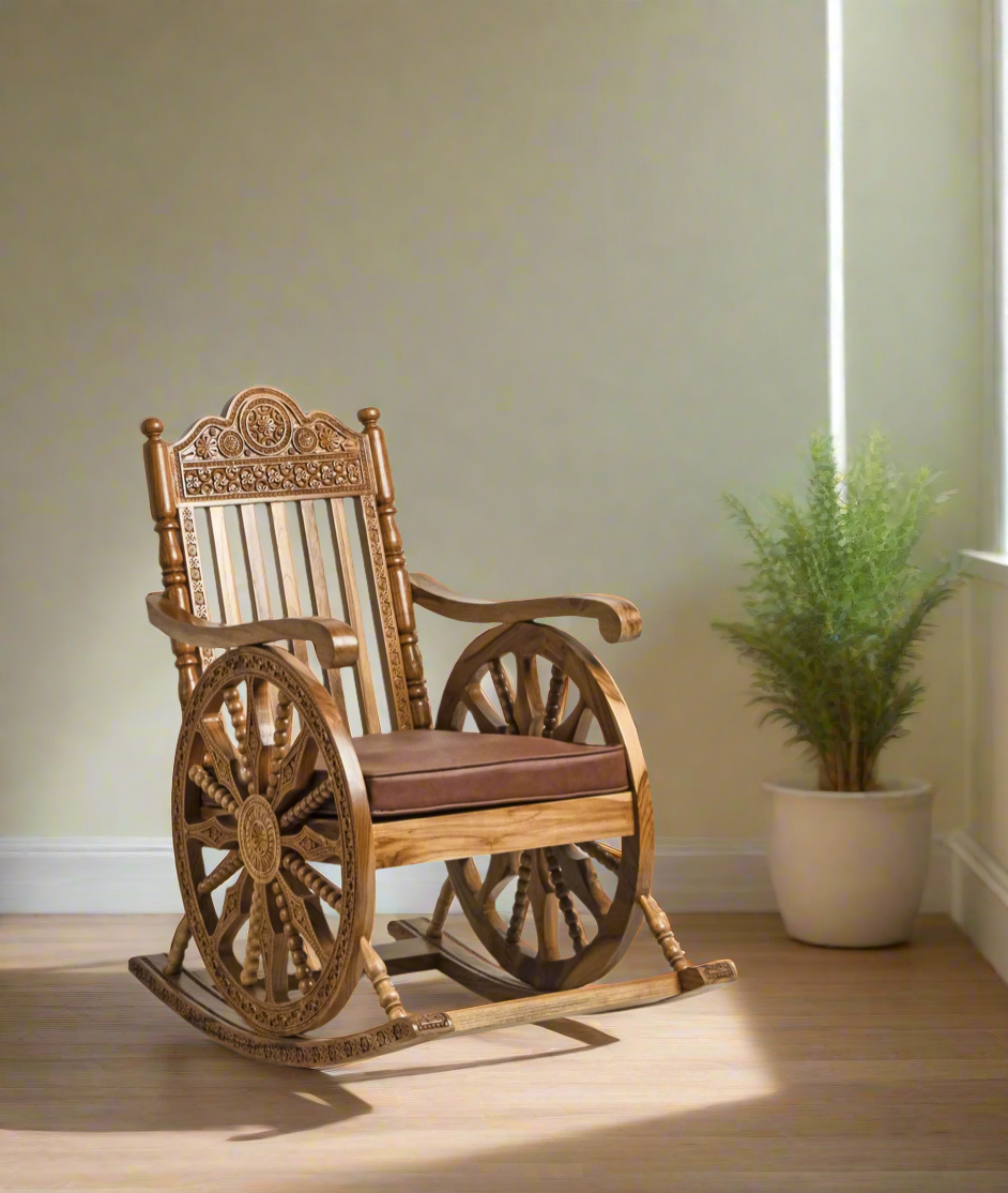 Expensive Rocking Chair Handcrafted Luxury Wooden Rocking Chair with Intricate Carvings & Prem ...