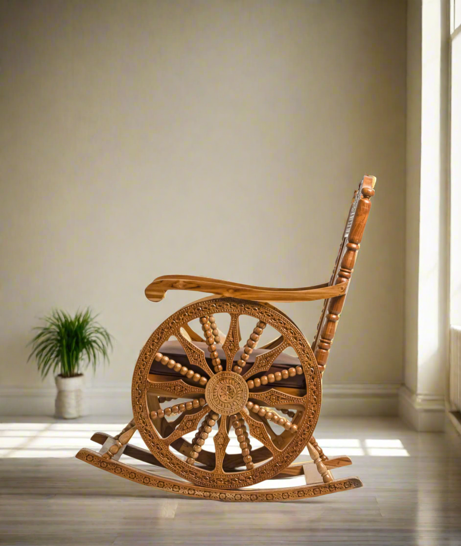 Expensive Rocking Chair Handcrafted Luxury Wooden Rocking Chair with Intricate Carvings & Prem ...