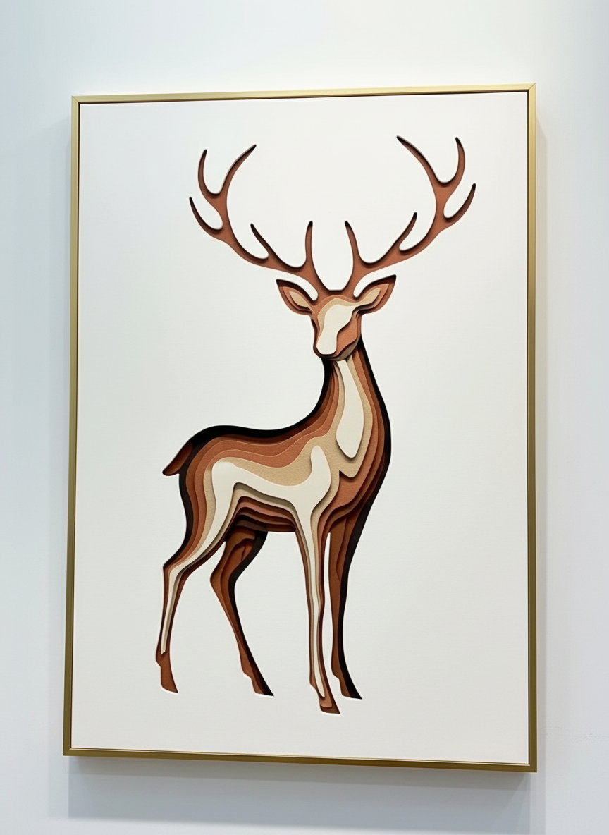 Handmade 3D Elephant Wall Art | Layered Abstract Wooden Painting | Luxury Wall Décor for Living Room & Hallway