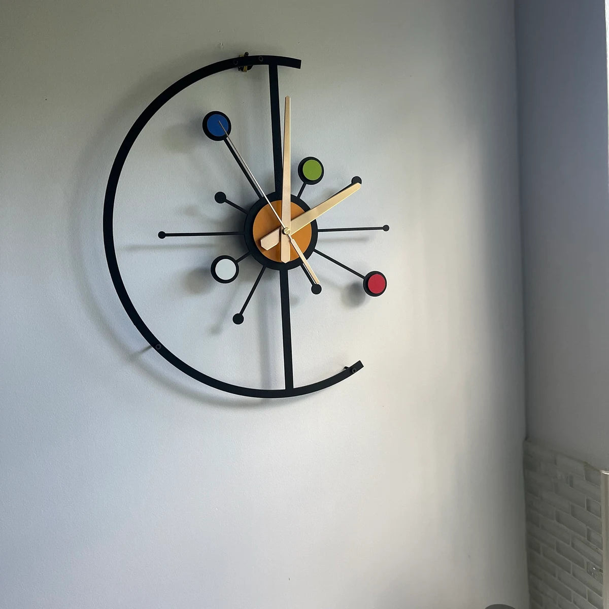 Abstract Style Clock Modern Abstract Wall Clock with Colorful Geometric Design – Minimalist ...
