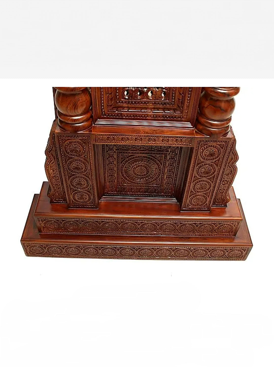 Large Wooden Carved Designer Swing (Jhoola) with Brass Chain Decor