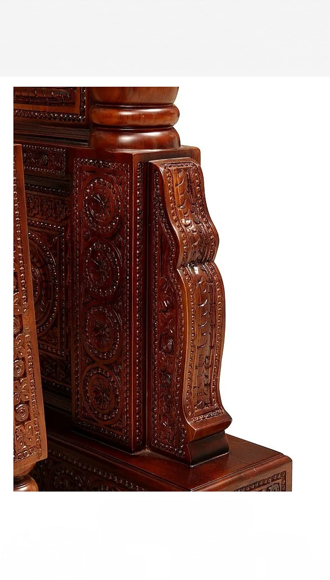 Large Wooden Carved Designer Swing (Jhoola) with Brass Chain Decor