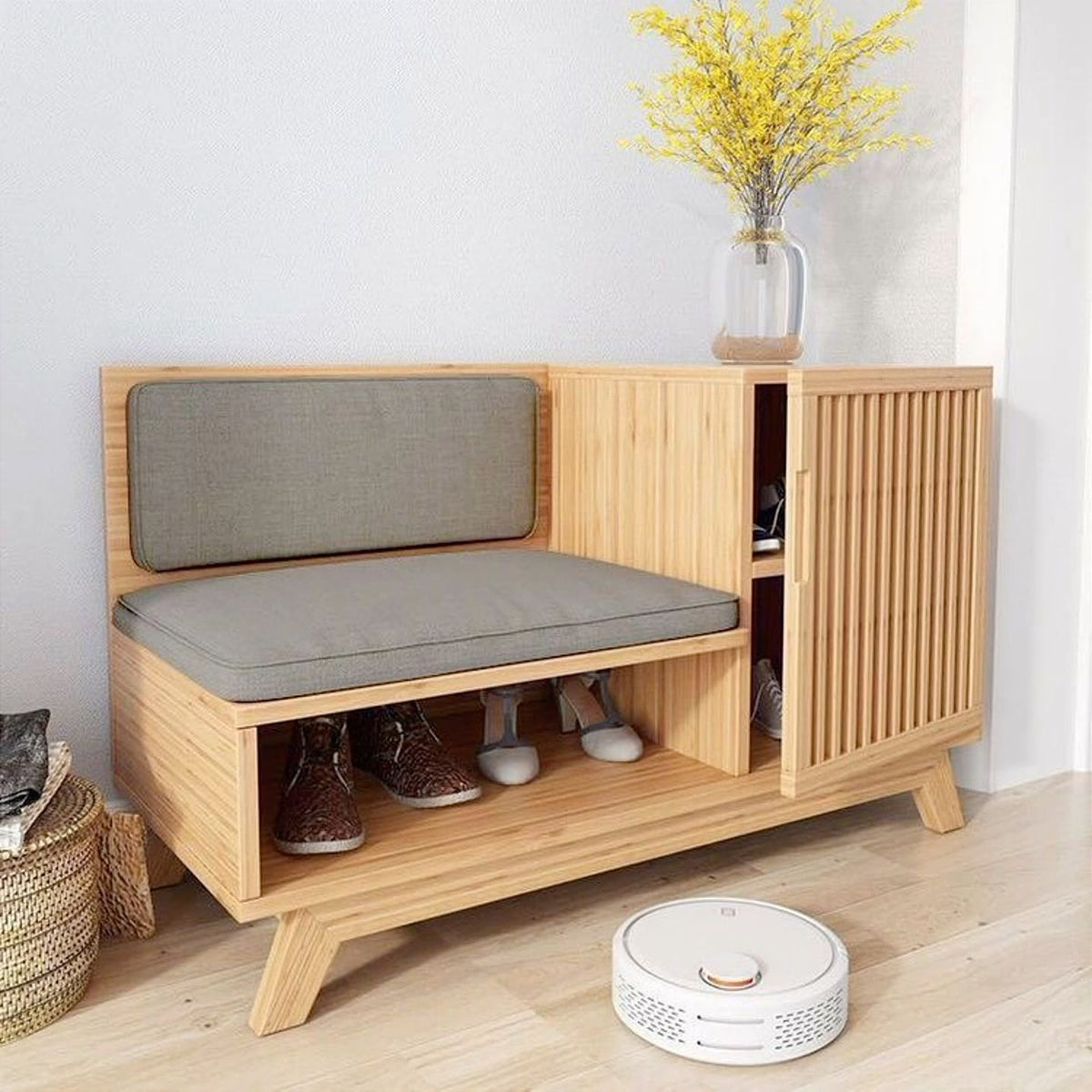 Shoe Rack Style Modern Design Pinewood Shoe Rack - Stylish and Functional Storage Solu ...