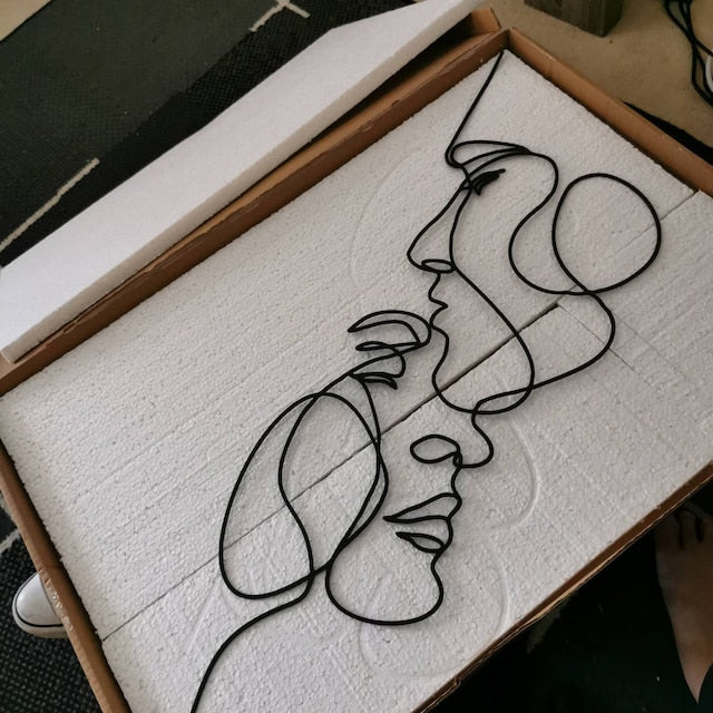 Abstract Couple Line Art Metal Wall Décor – Modern Minimalist Home Decoration | Metal Wall Art Decor, Love Line Art ,Home Decoration, Metal Wall Art, Minimalist Art, Line Art Decor