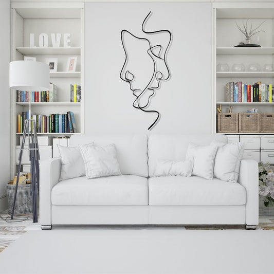 Minimalist Face Line Art Metal Wall Décor – Modern Abstract Home Decoration | 2 Faces Metal Wall Art, Line Wall Art, Minimalist Art, Geometric Metal Wall Decor, Interior Decoration, Wall Hangings