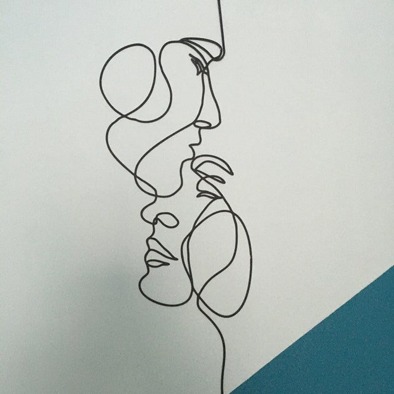 Abstract Couple Line Art Metal Wall Décor – Modern Minimalist Home Decoration | Metal Wall Art Decor, Love Line Art ,Home Decoration, Metal Wall Art, Minimalist Art, Line Art Decor
