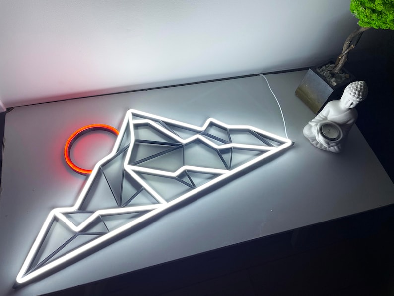 Mountain Neon Signs Art Landscape Neon Sign Neon Art