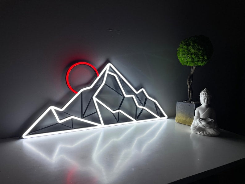 Mountain Neon Signs Art Landscape Neon Sign Neon Art