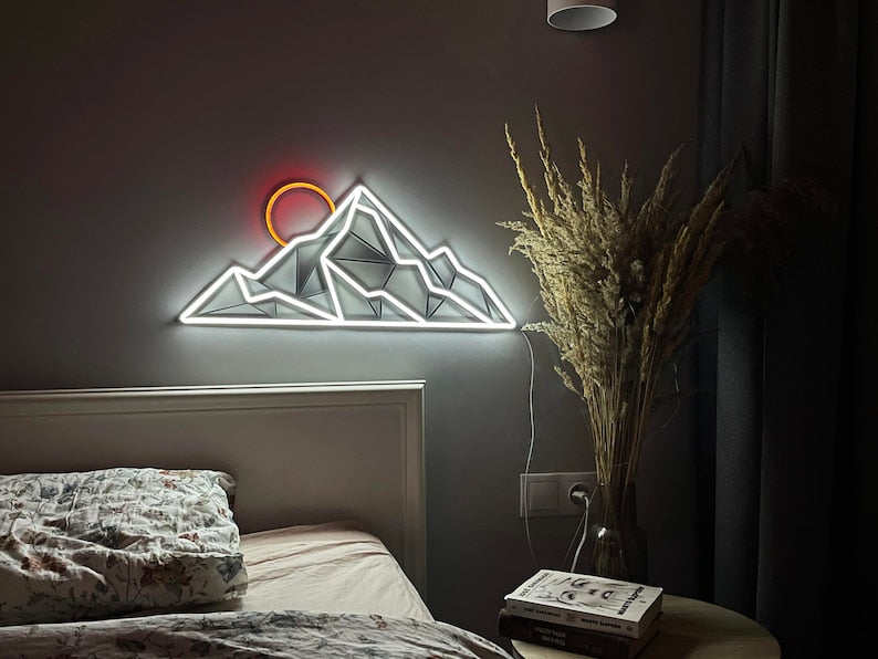 Mountain Neon Signs Art Landscape Neon Sign Neon Art