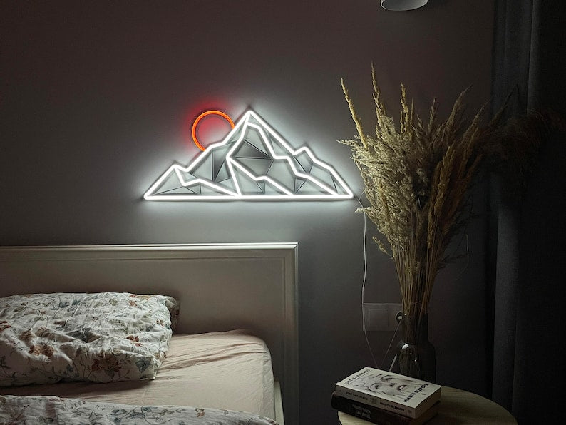 Mountain Neon Signs Art Landscape Neon Sign Neon Art
